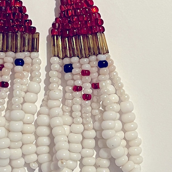 Vintage Santa Bead Earrings - Picture 2 of 4